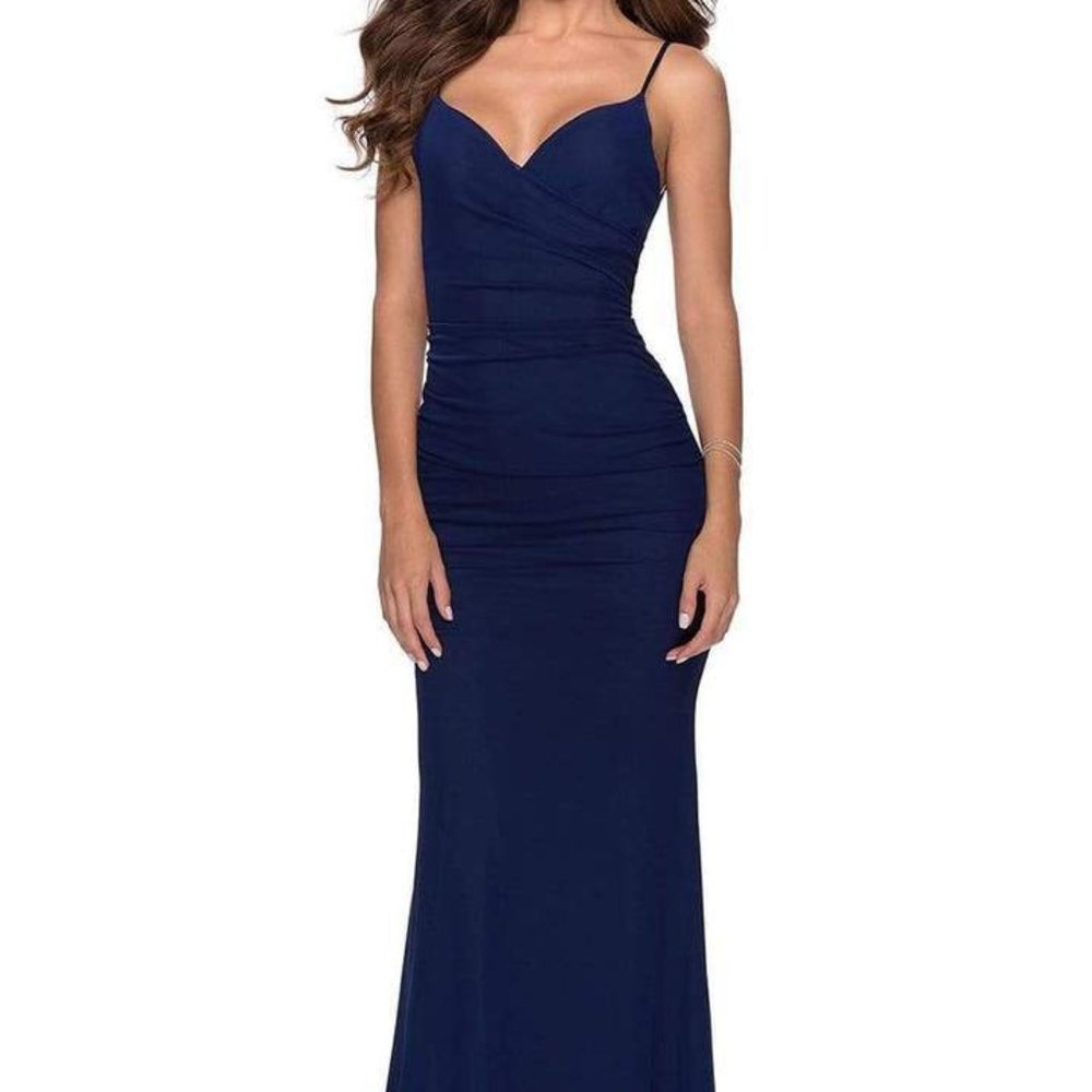 La Femme 28541SC Prom Dress Navy in Size 6 & 8